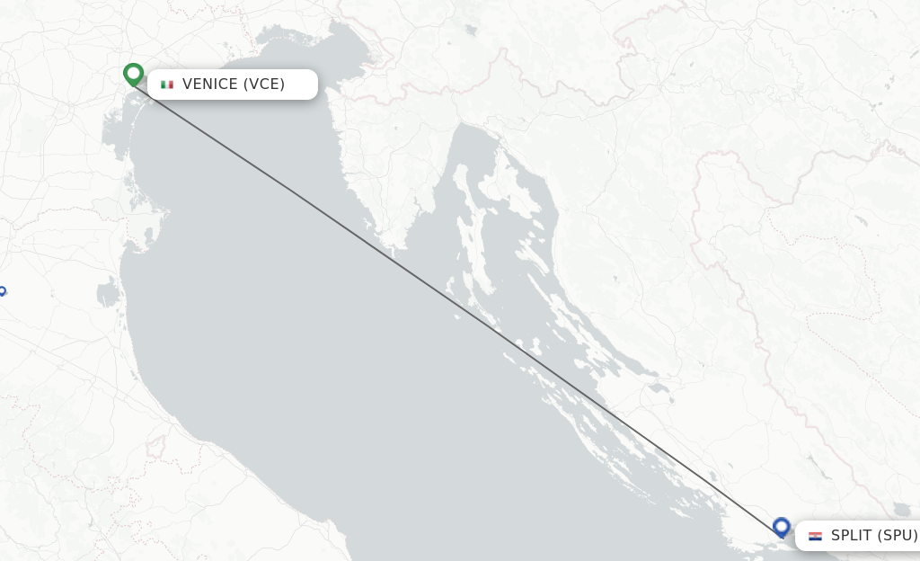 Direct (nonstop) flights from Venice to Split schedules