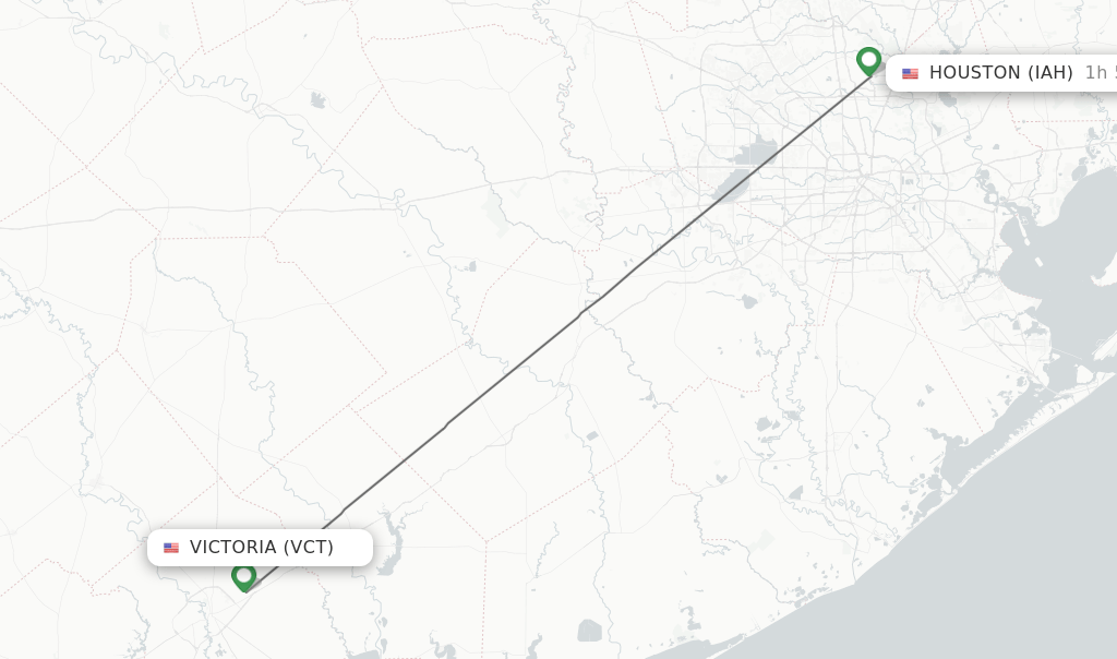 Direct (nonstop) flights from Victoria to Houston schedules