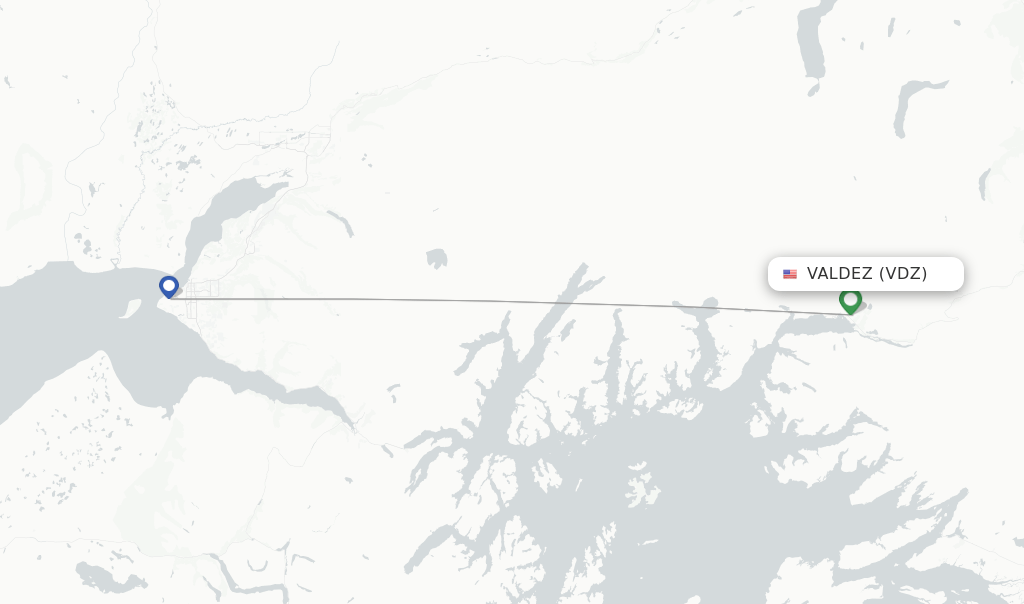 Direct (nonstop) flights from Valdez Pioneer Field (VDZ)
