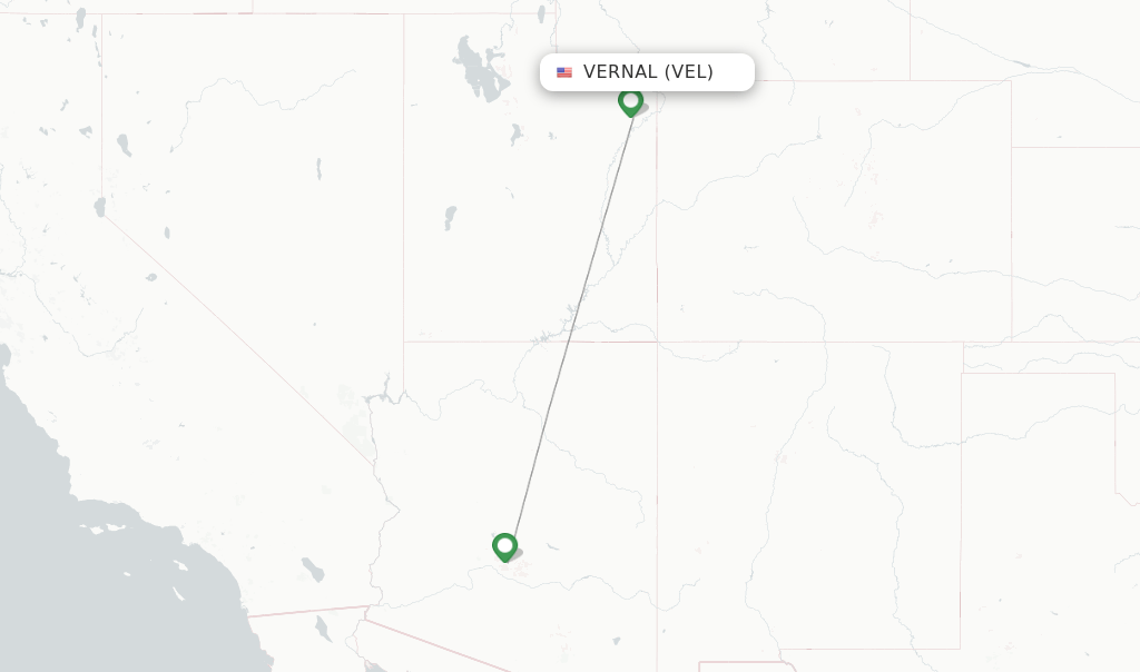 Direct (nonstop) flights from Vernal Regional Airport (VEL