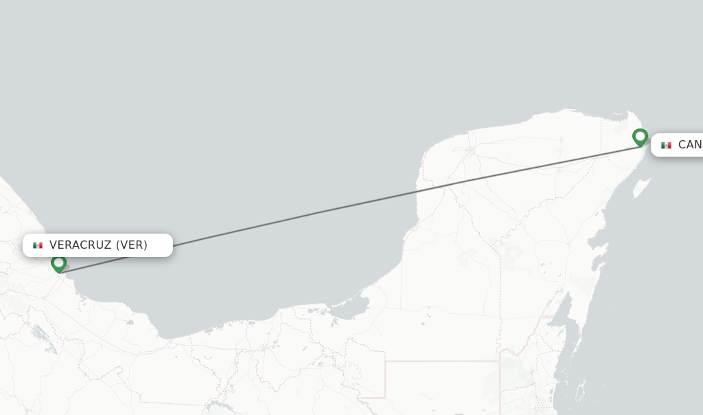 Direct (nonstop) flights from Veracruz to Cancun schedules