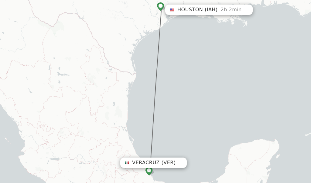 Direct (nonstop) flights from Veracruz to Houston schedules