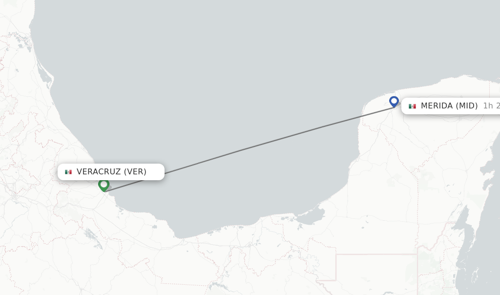 Direct (nonstop) flights from Veracruz to Merida schedules