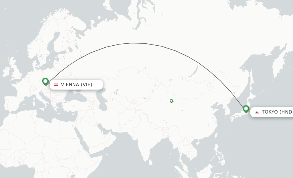 Direct (nonstop) flights from Vienna to Tokyo schedules