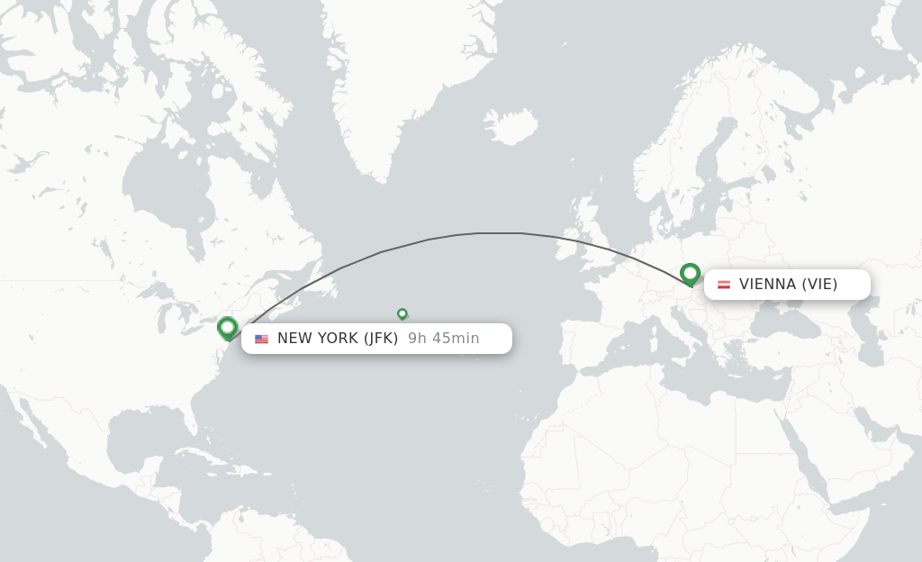 Direct (nonstop) flights from Vienna to New York schedules