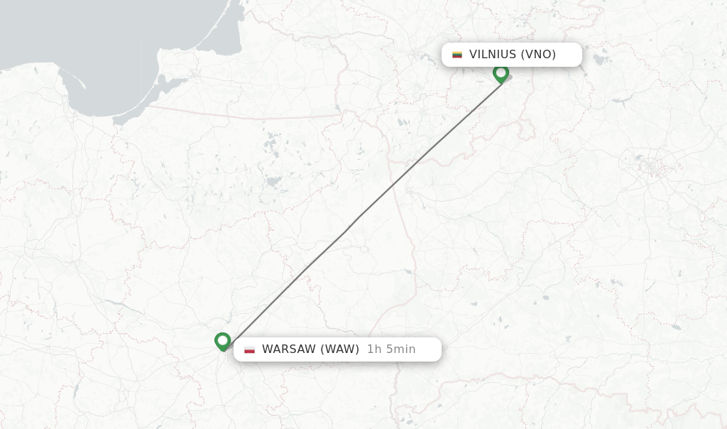 Direct (nonstop) flights from Vilnius to Warsaw schedules