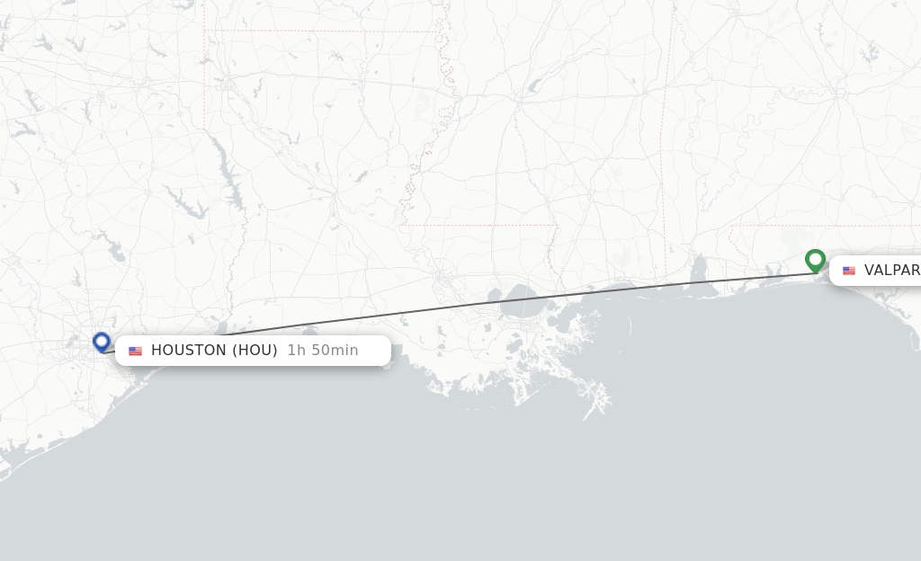 Direct (nonstop) flights from Fort Walton Beach to Houston schedules
