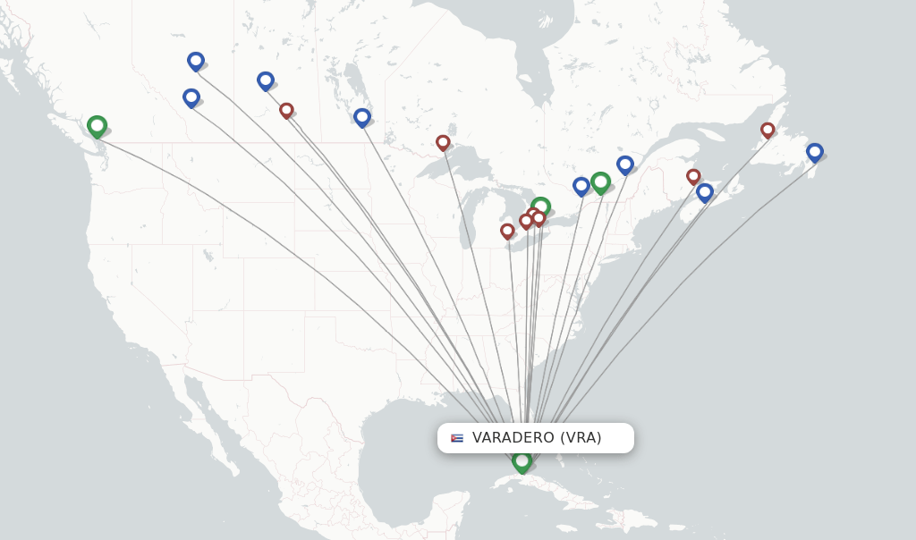 Sunwing Airlines flights from Varadero, VRA