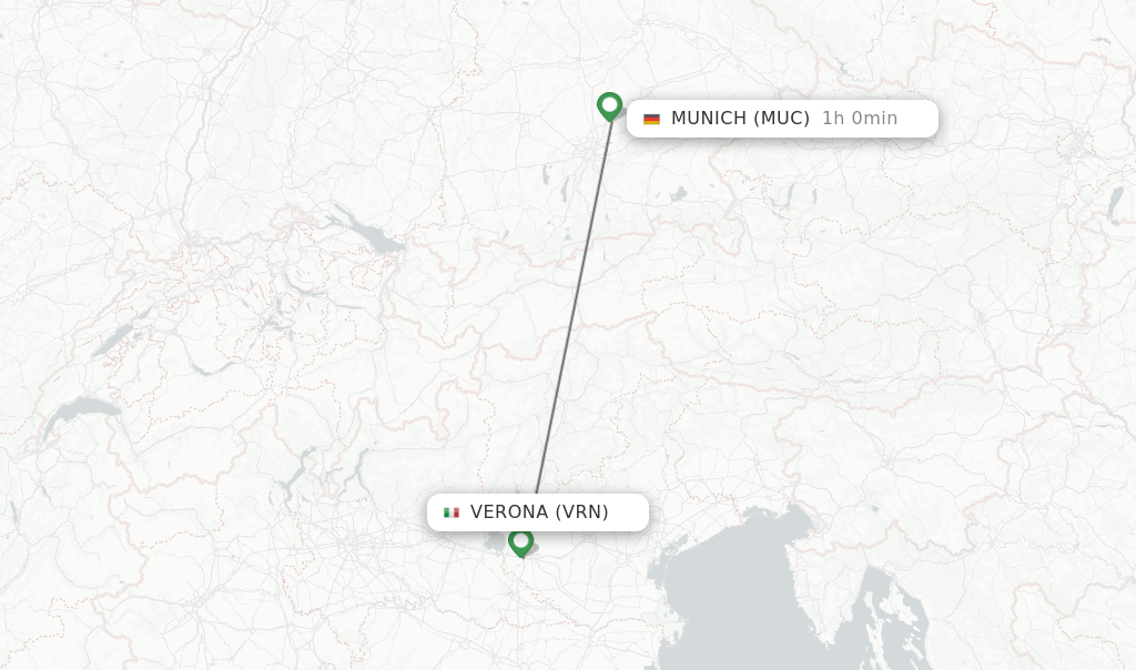 Direct (nonstop) flights from Verona to Munich schedules