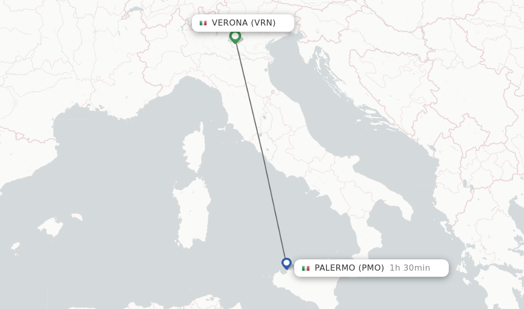 Direct (nonstop) flights from Verona to Palermo schedules