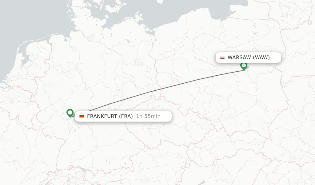 Direct (nonstop) flights from Warsaw to Frankfurt schedules
