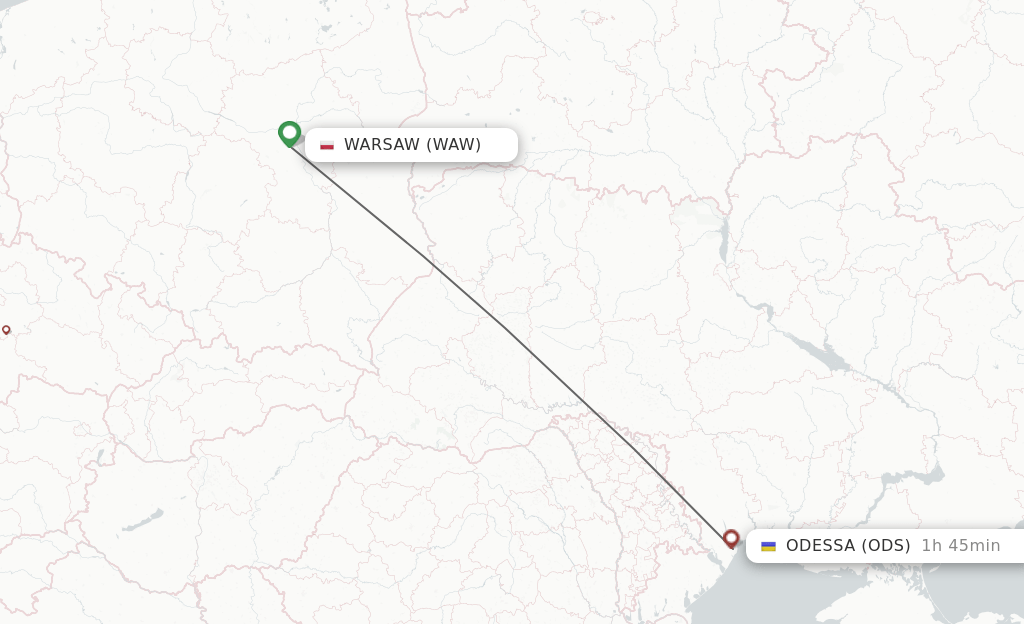 Direct (nonstop) flights from Warsaw to Odessa schedules