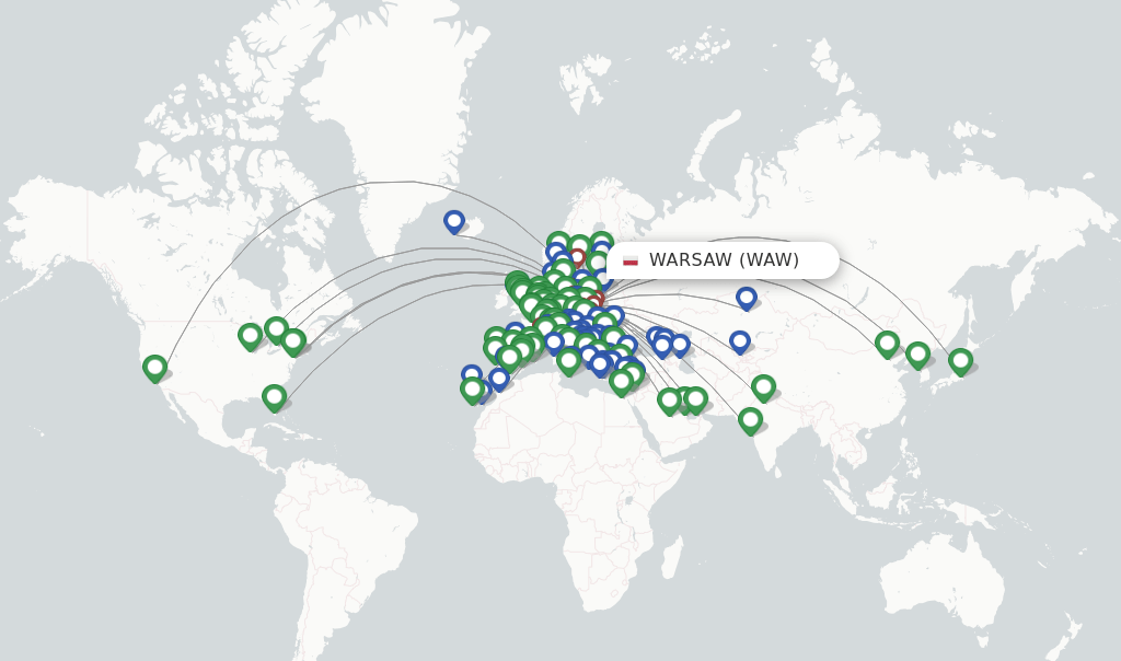 Direct (nonstop) flights from Warsaw to San Francisco schedules
