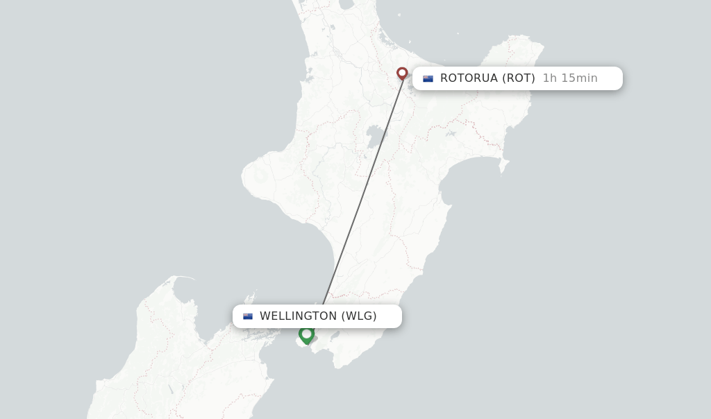 Direct (nonstop) flights from Wellington to Rotorua schedules