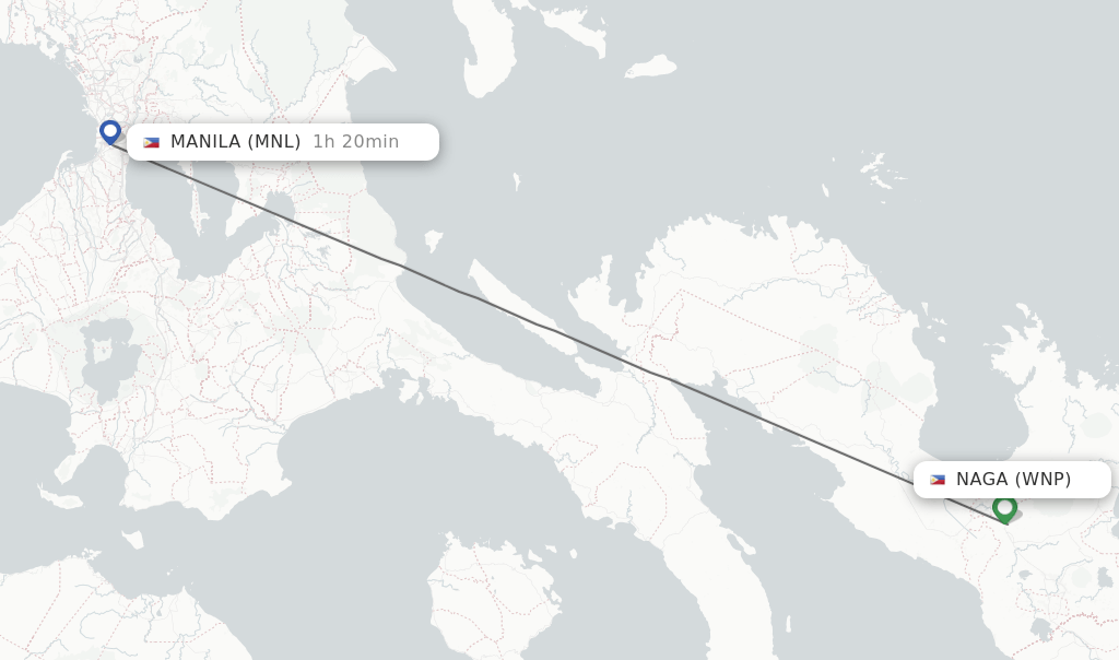 Direct (nonstop) flights from Naga to Manila schedules