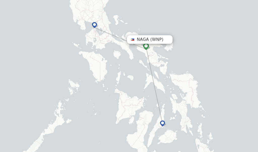 Direct (nonstop) flights from Naga Airport (WNP)