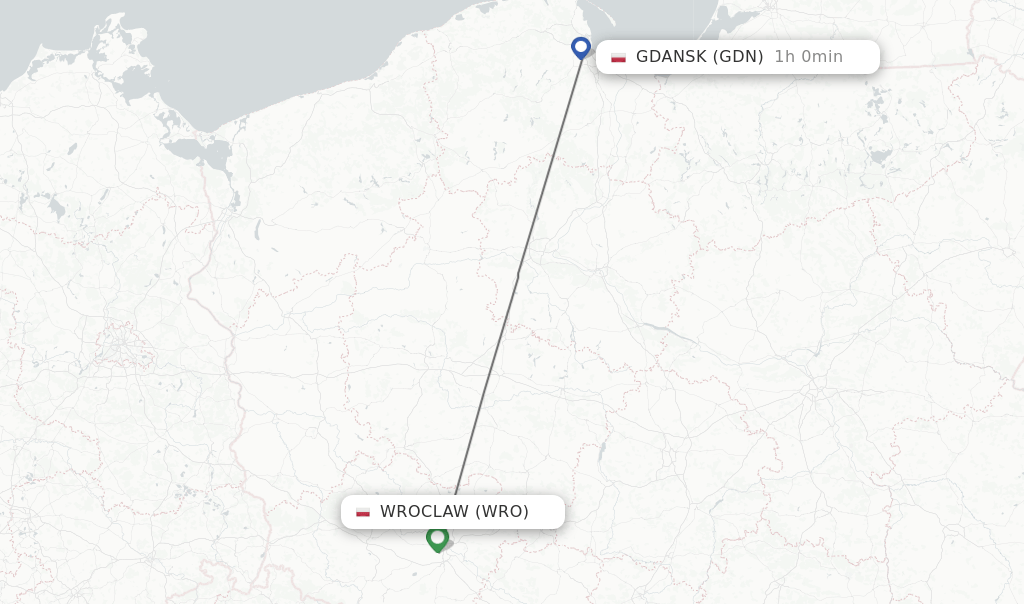 Direct (nonstop) flights from Wroclaw to Gdansk schedules