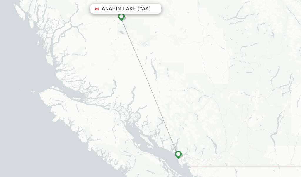 Direct (nonstop) flights from Anahim Lake Airport (YAA)