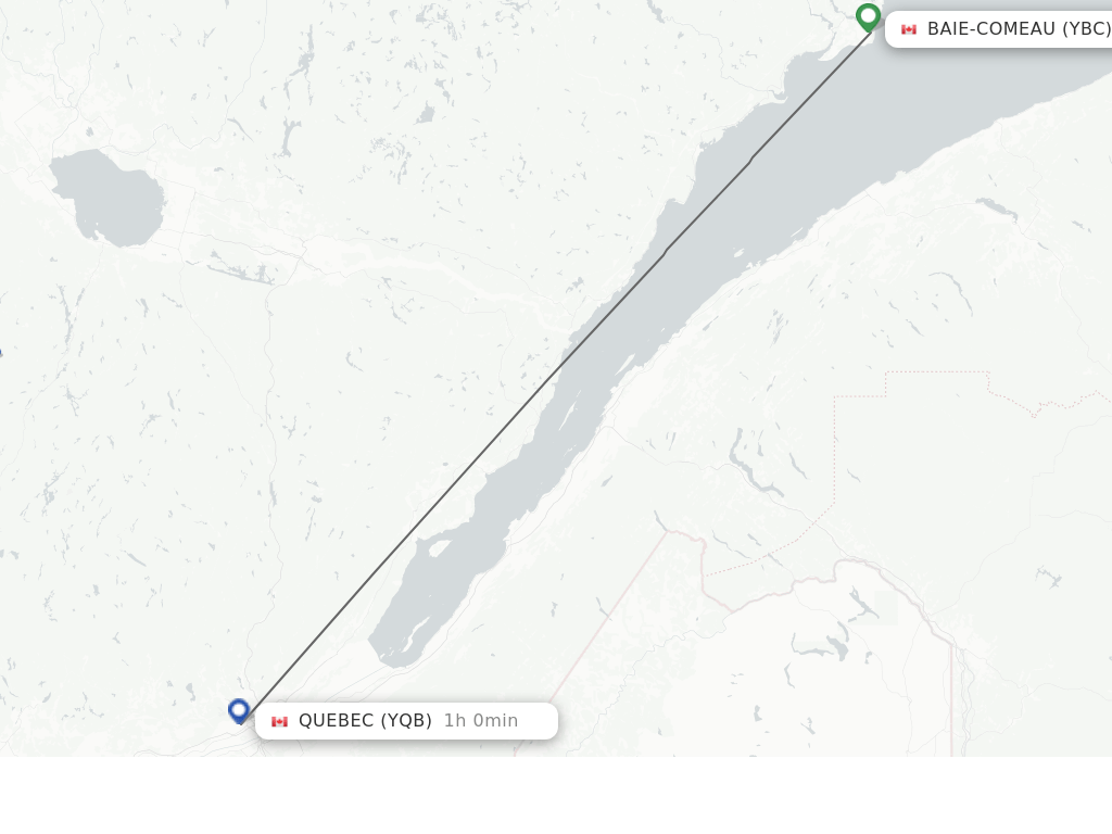 Direct (nonstop) flights from Baie Comeau to Quebec schedules
