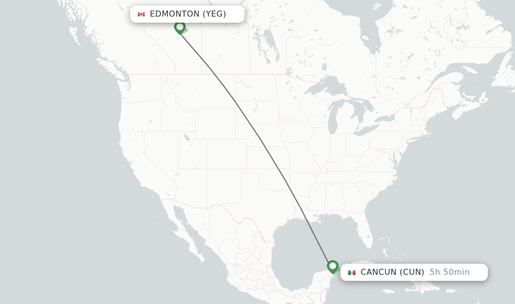 Direct (nonstop) flights from Edmonton to Cancun schedules