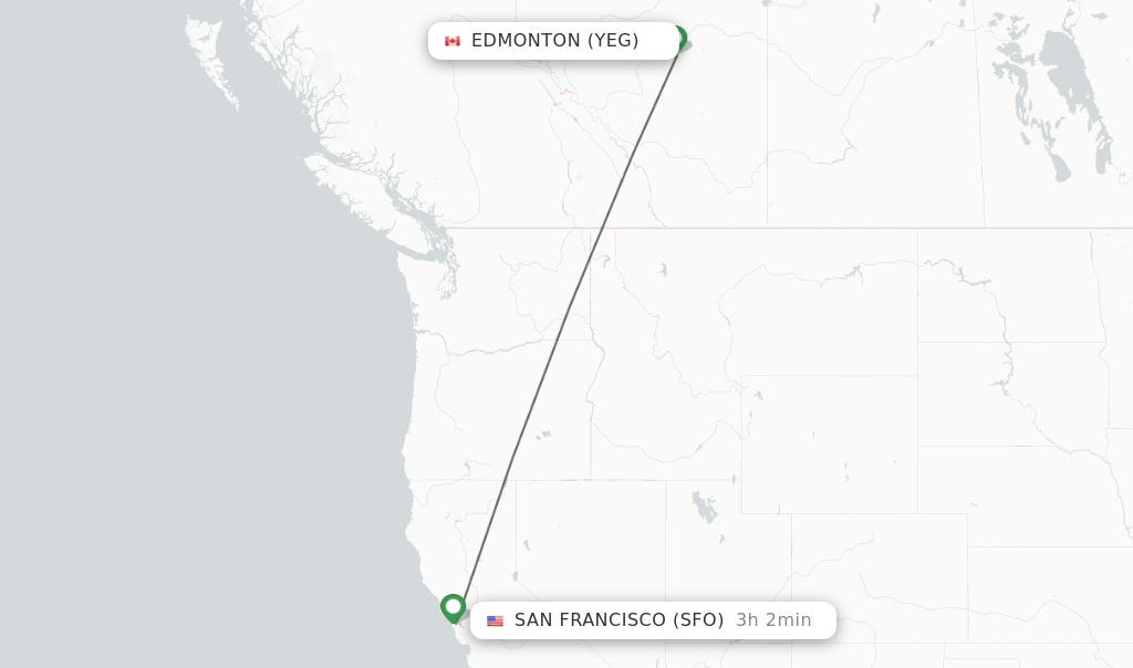 Direct (nonstop) flights from Edmonton to San Francisco schedules