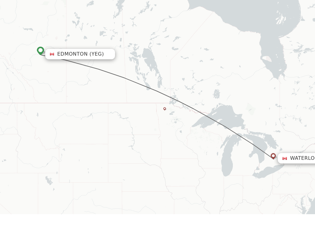 Direct (nonstop) flights from Edmonton to Kitchener schedules