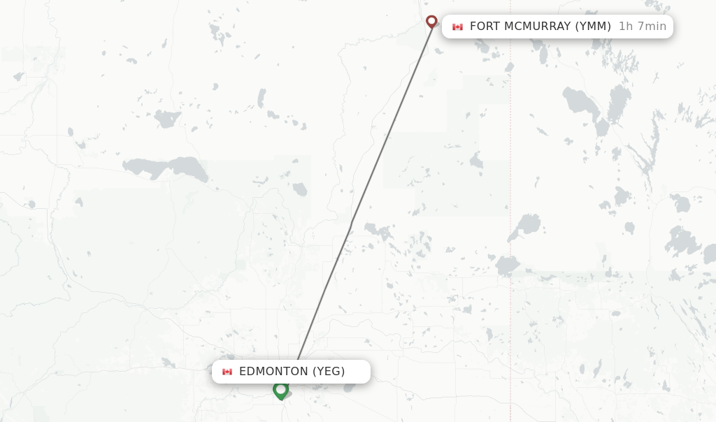 Direct (nonstop) flights from Edmonton to Fort McMurray schedules