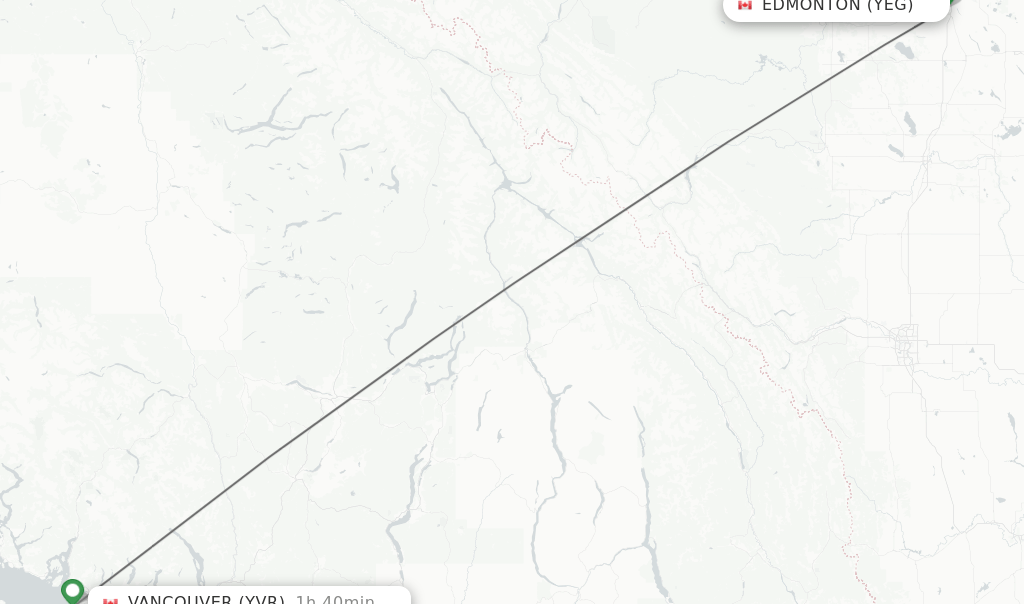 Direct (nonstop) flights from Edmonton to Vancouver schedules