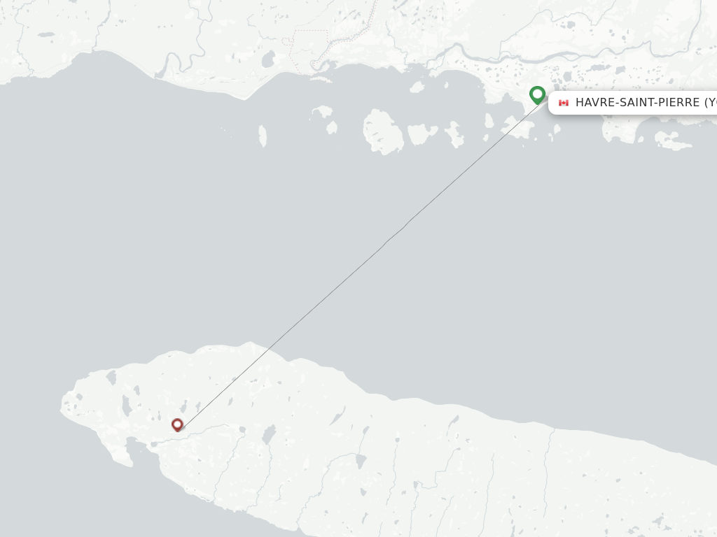 Direct (nonstop) flights from Havre St. Pierre, Havre SaintPierre