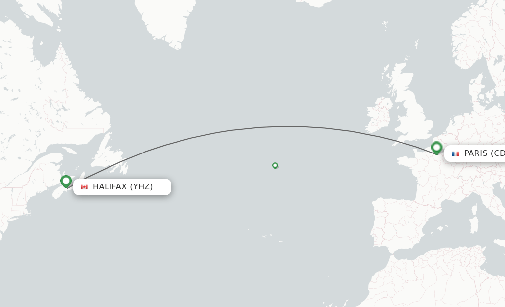 Direct (nonstop) flights from Halifax to Paris schedules