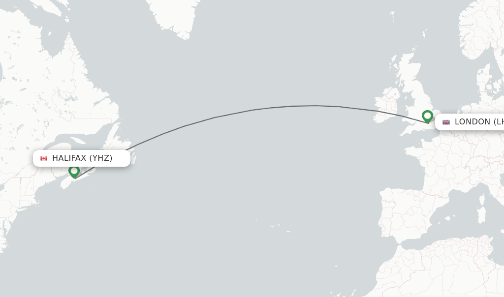 Direct (nonstop) flights from Halifax to London schedules