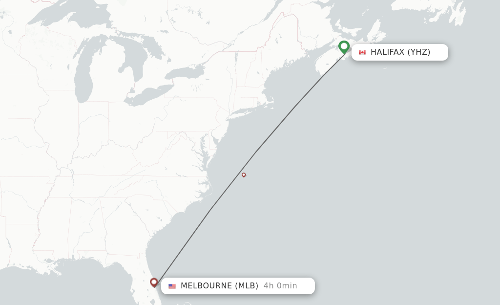 Direct (nonstop) flights from Halifax to Melbourne schedules