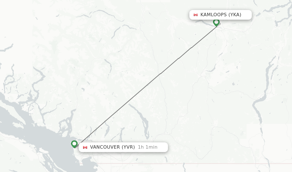 Direct (nonstop) flights from Kamloops to Vancouver schedules