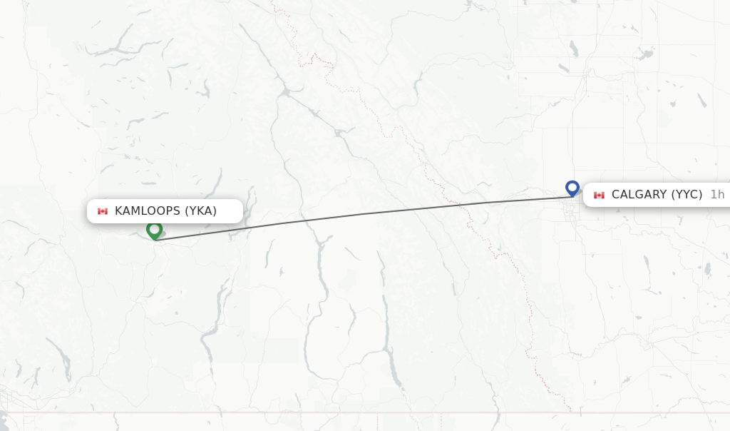 Direct (nonstop) flights from Kamloops to Calgary schedules