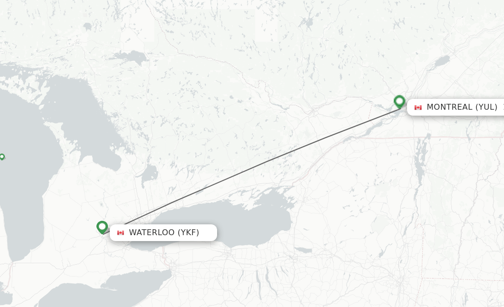 Direct (nonstop) flights from Kitchener to Montreal schedules