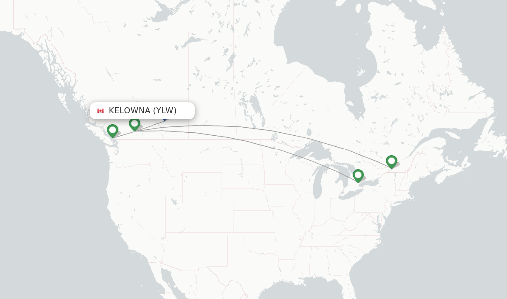 Air Canada flights from Kelowna, YLW