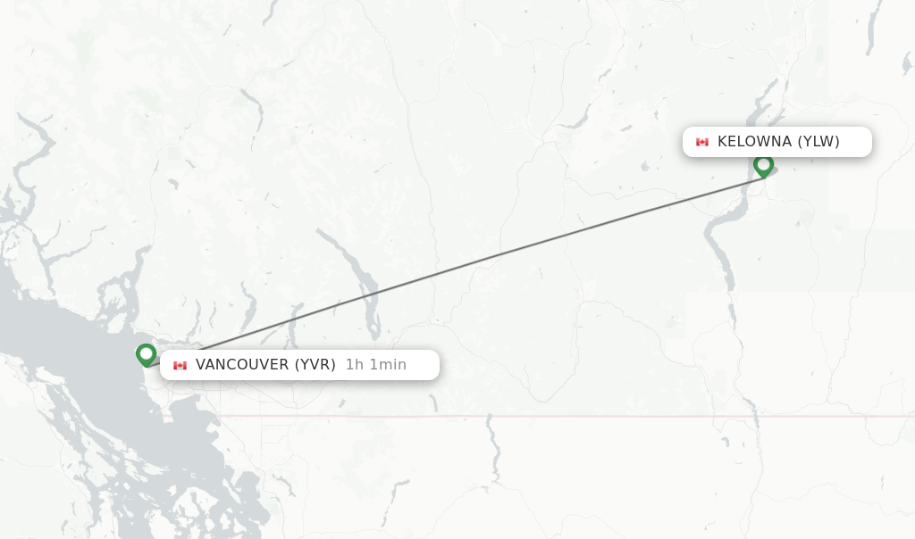 Direct (nonstop) flights from Kelowna to Vancouver schedules