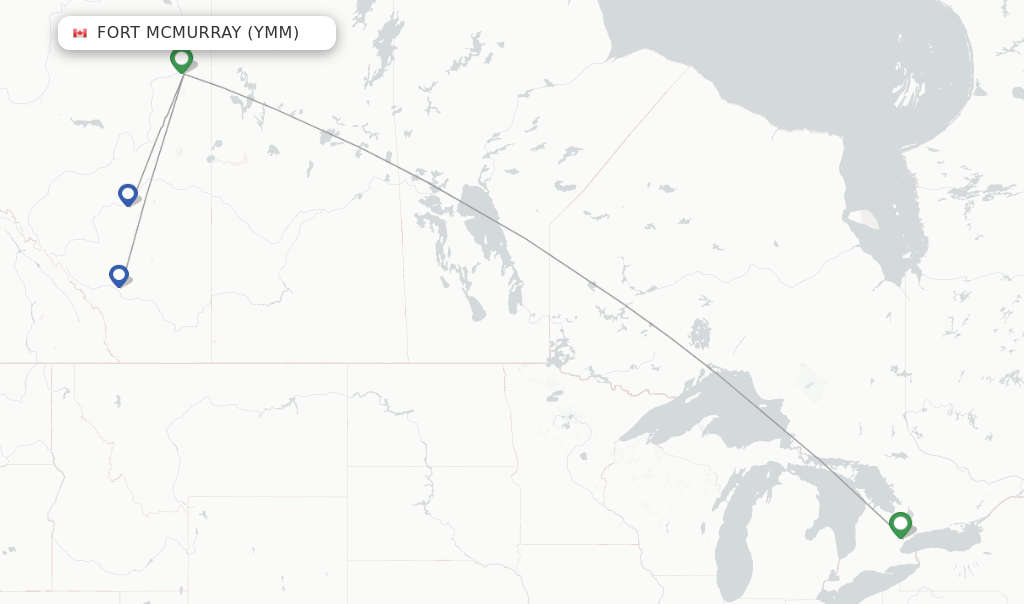 Direct (nonstop) flights from Fort McMurray to Montreal schedules