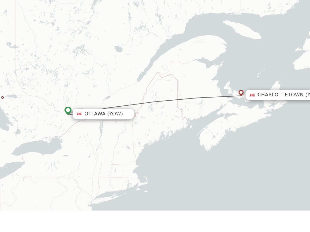 Direct (nonstop) flights from Ottawa to Charlottetown schedules