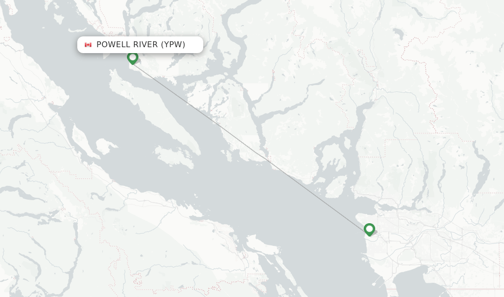 Direct (nonstop) flights from Powell River Airport (YPW)