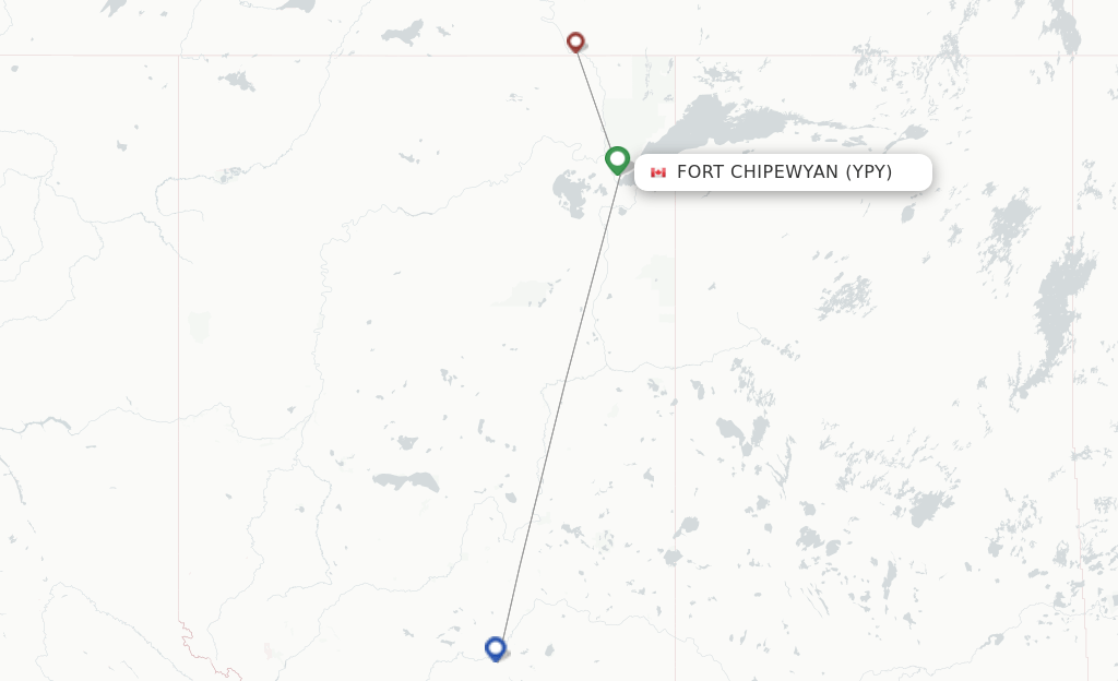 Direct (nonstop) flights from Fort Chipewyan (YPY)