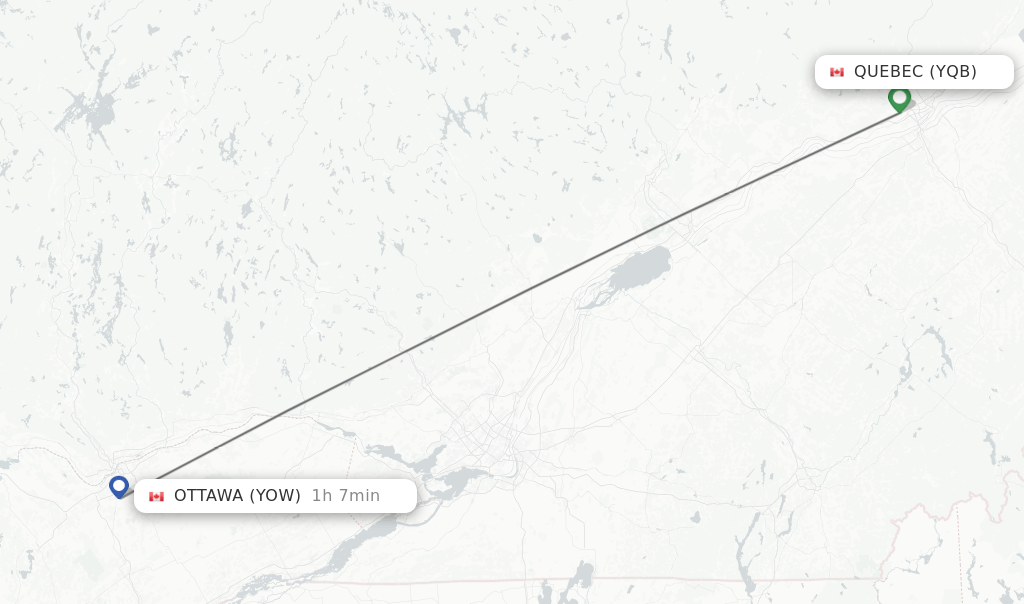 Direct (nonstop) flights from Quebec to Ottawa schedules
