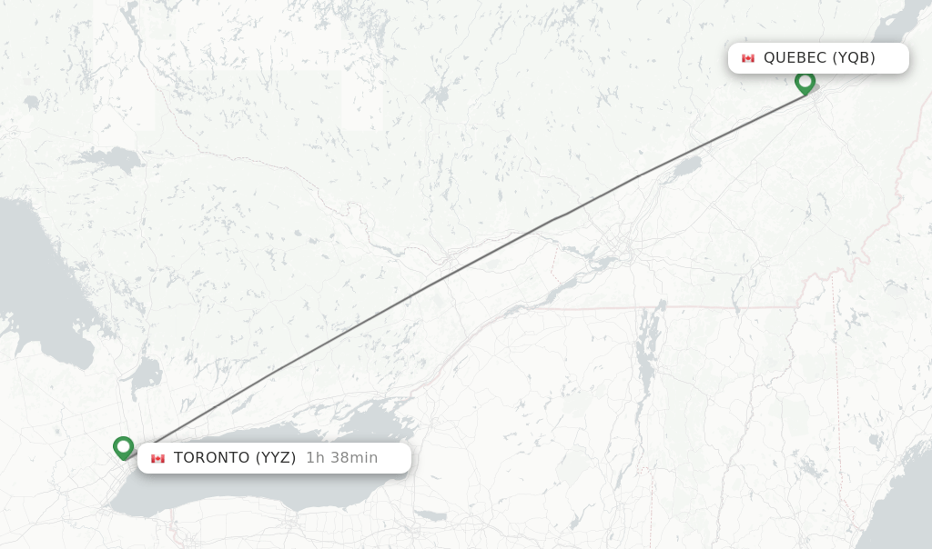 Direct (nonstop) flights from Quebec to Toronto schedules