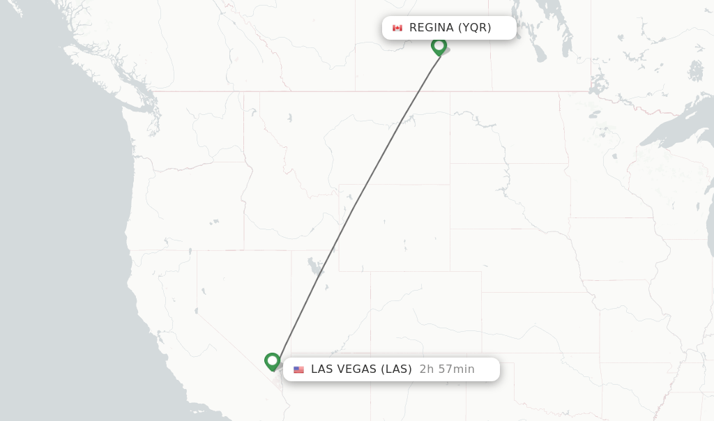 Direct (nonstop) flights from Regina to Las Vegas schedules