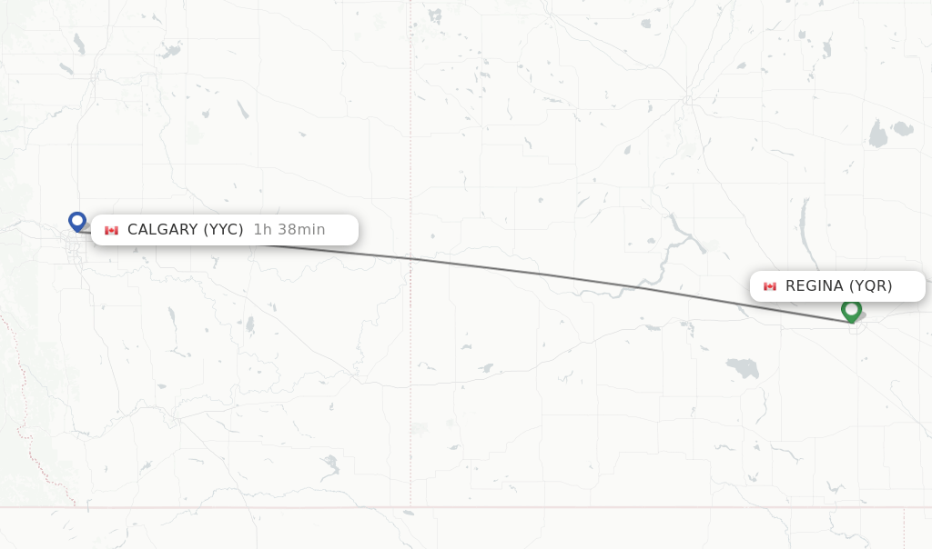 Direct (nonstop) flights from Regina to Calgary schedules