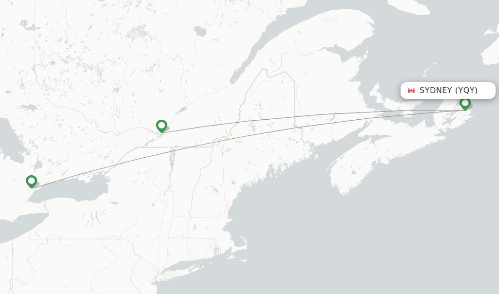 Direct (nonstop) flights from Sydney to Toronto schedules