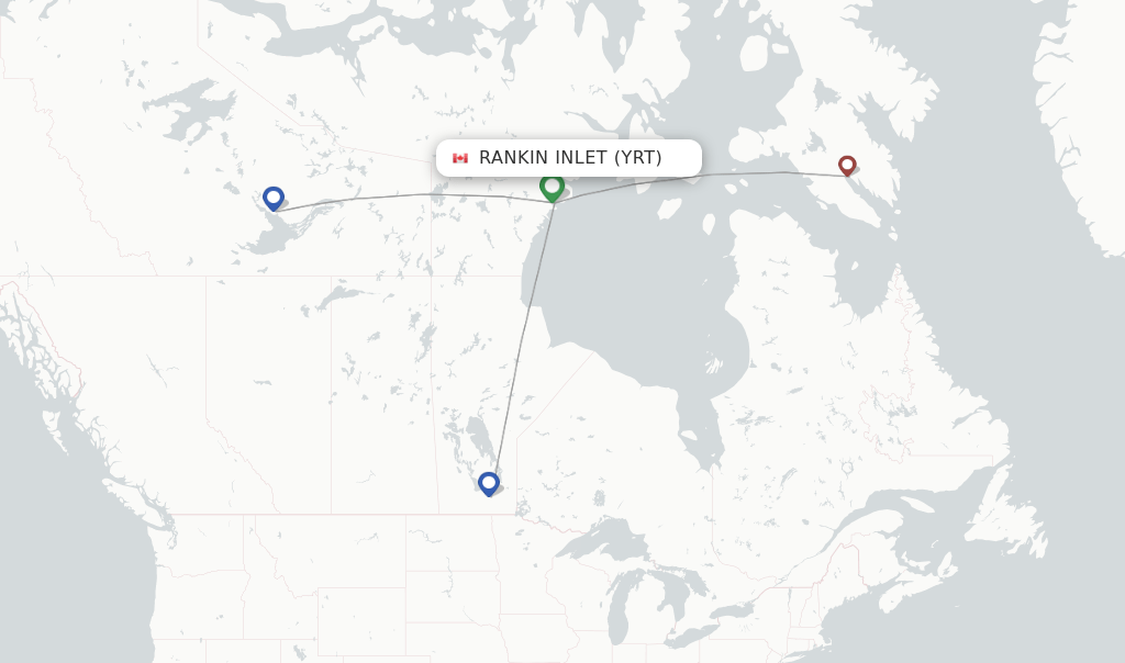 Canadian North flights from Rankin Inlet, YRT