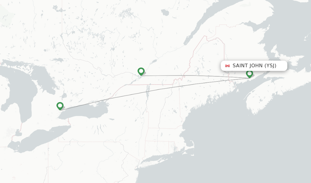 Air Canada flights from Saint John, YSJ