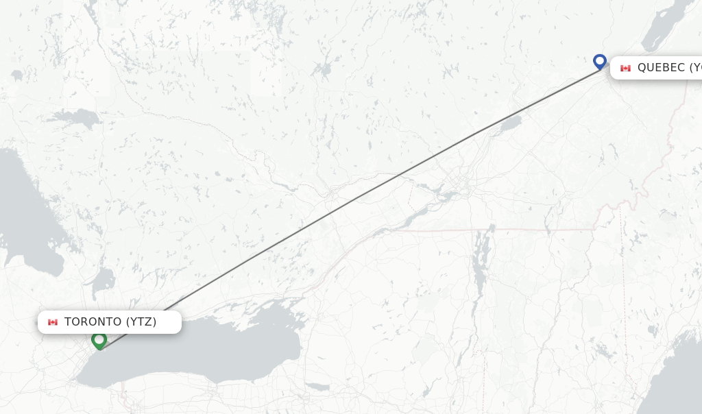 Direct (nonstop) flights from Toronto to Quebec schedules