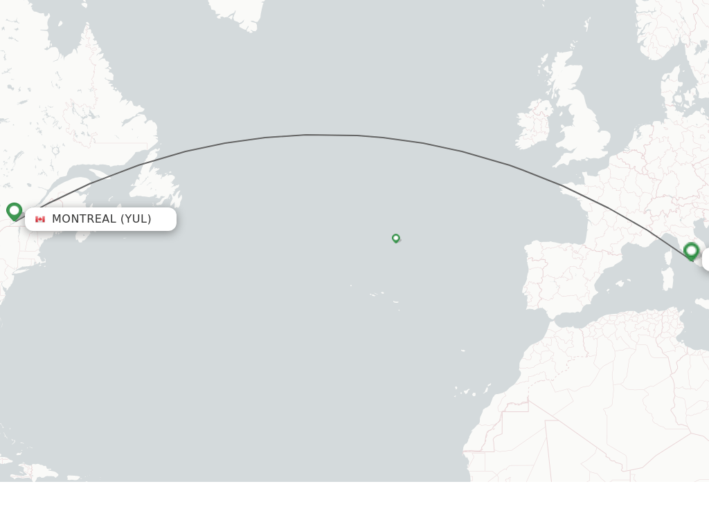 Direct (nonstop) flights from Montreal to Rome schedules